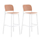 Scandinavian Armless Bar Stool Plastic Low Back Stool in White and Black