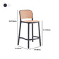 Scandinavian Armless Bar Stool Plastic Low Back Stool in White and Black