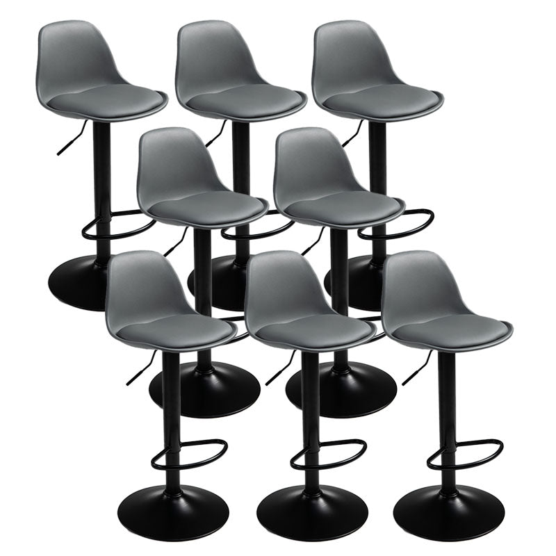 コンテンポラリーメタリーバースツールローバックフェイクレザークッションフットレストスツール