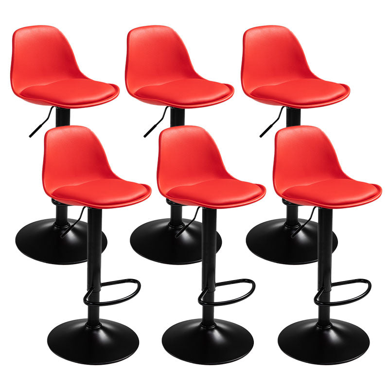 コンテンポラリーメタリーバースツールローバックフェイクレザークッションフットレストスツール