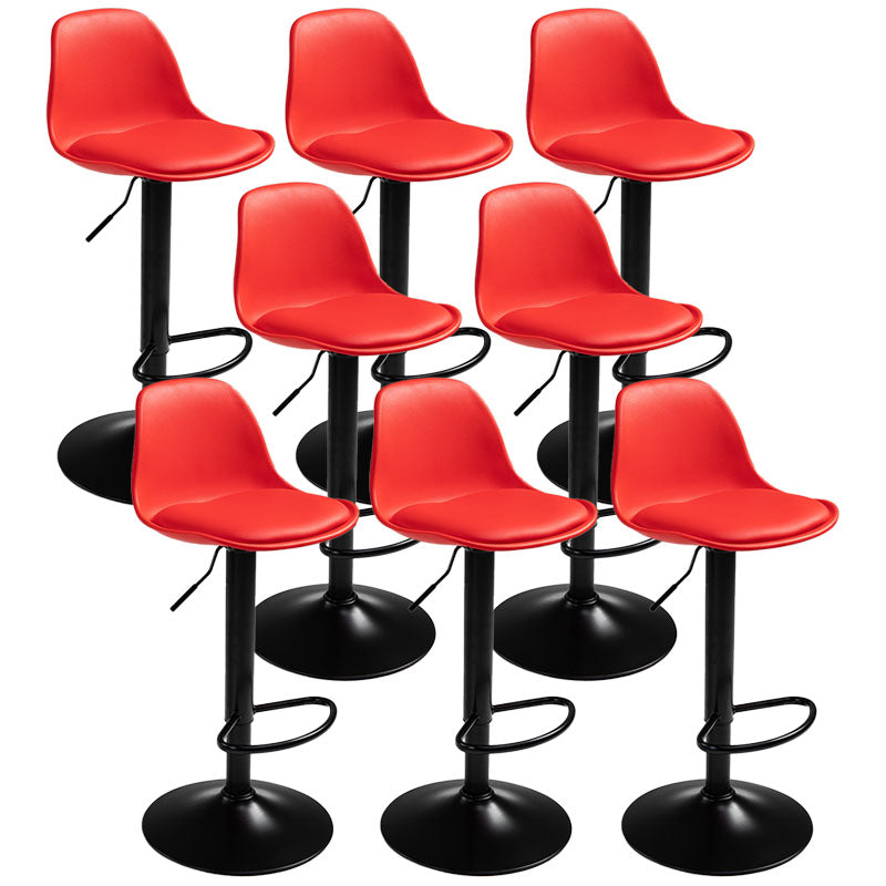 コンテンポラリーメタリーバースツールローバックフェイクレザークッションフットレストスツール