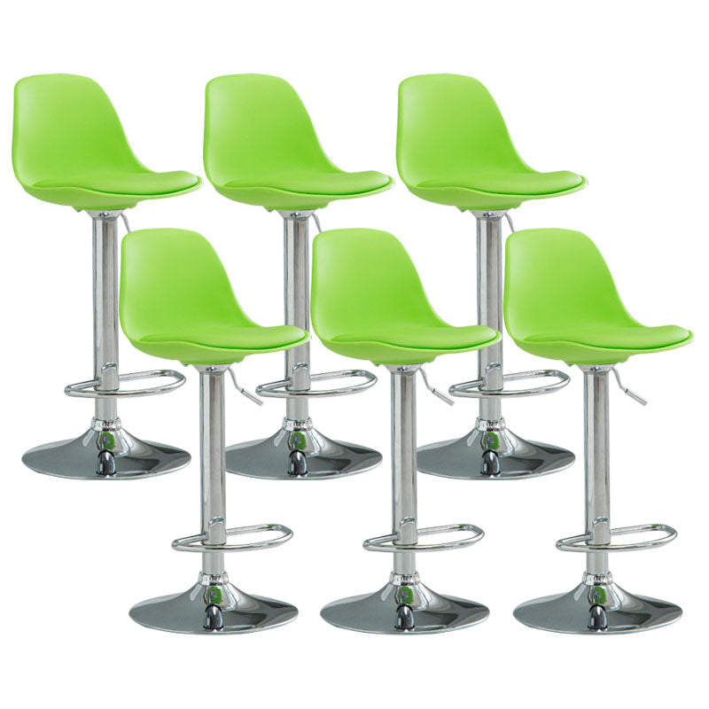 コンテンポラリーメタリーバースツールローバックフェイクレザークッションフットレストスツール