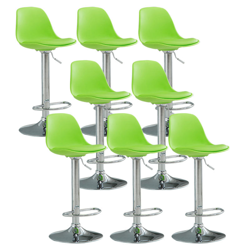 コンテンポラリーメタリーバースツールローバックフェイクレザークッションフットレストスツール