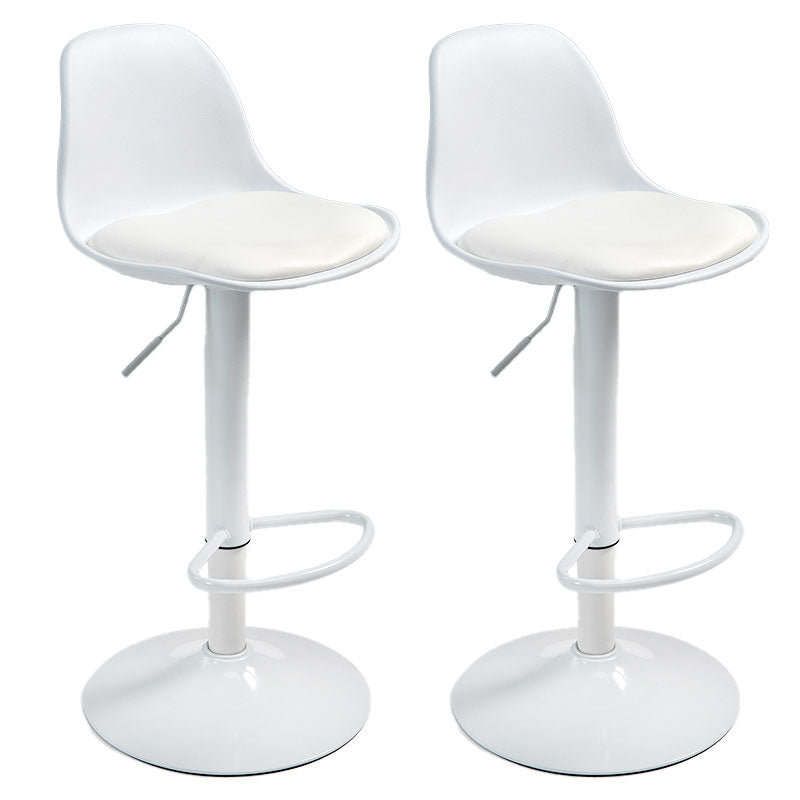 コンテンポラリーメタリーバースツールローバックフェイクレザークッションフットレストスツール