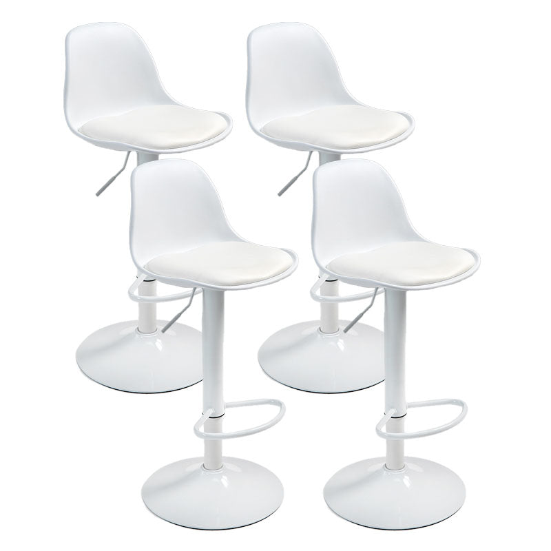 コンテンポラリーメタリーバースツールローバックフェイクレザークッションフットレストスツール