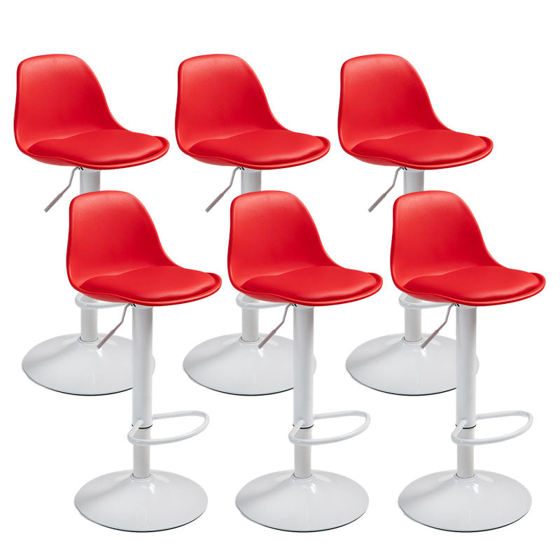 コンテンポラリーメタリーバースツールローバックフェイクレザークッションフットレストスツール