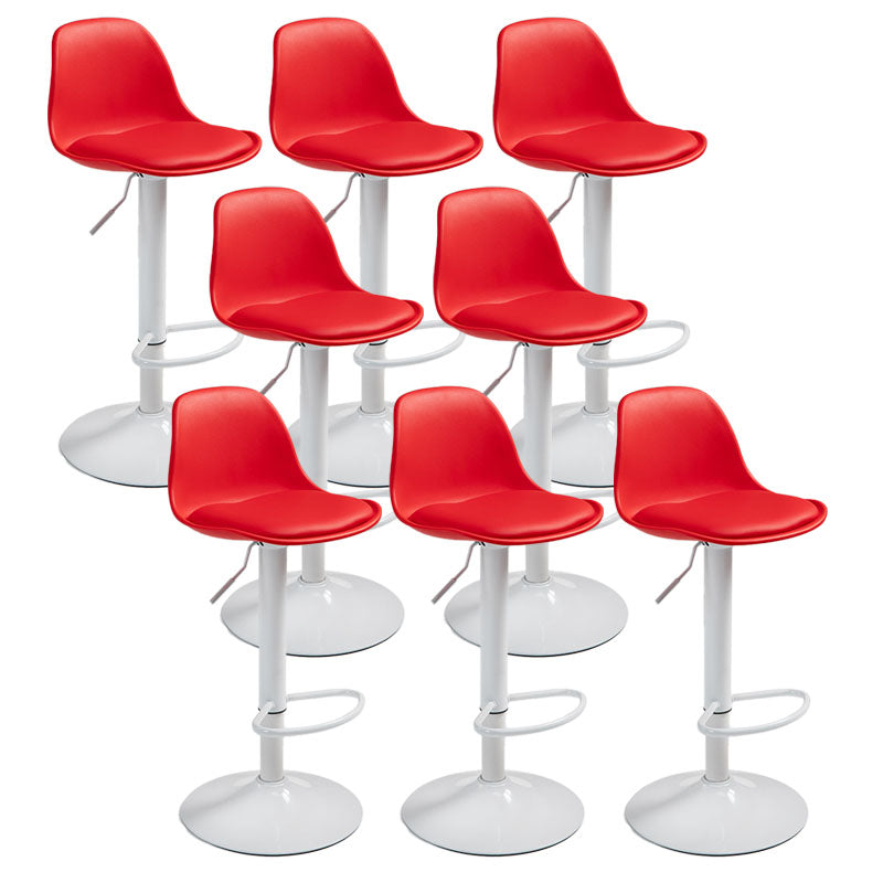 コンテンポラリーメタリーバースツールローバックフェイクレザークッションフットレストスツール