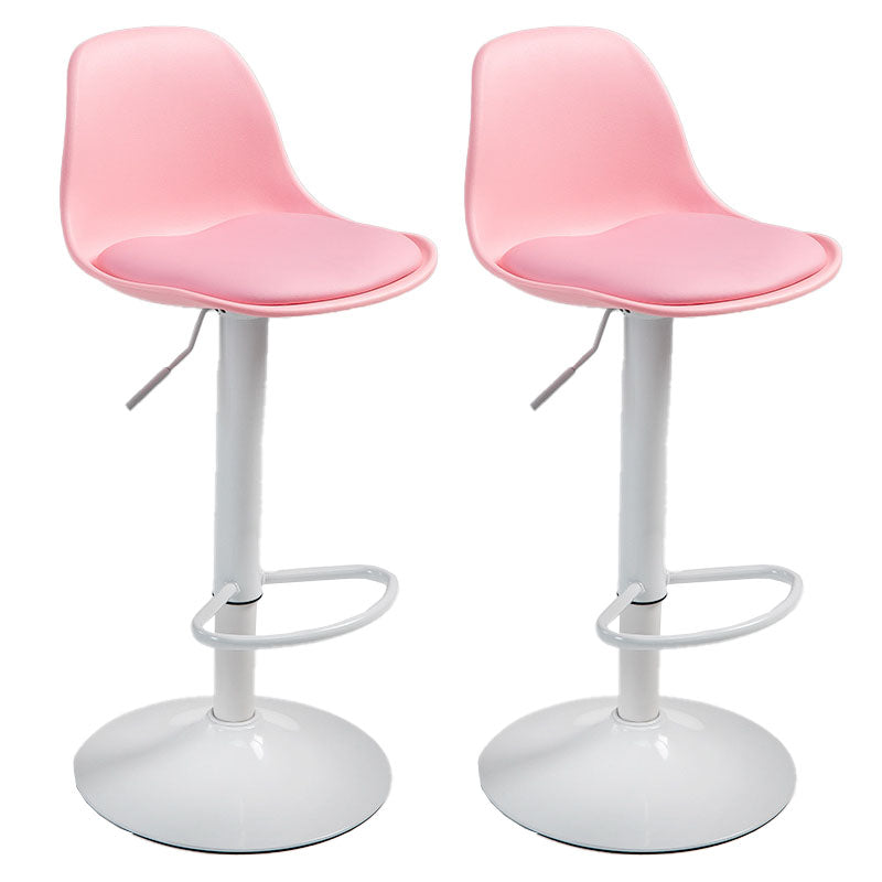 コンテンポラリーメタリーバースツールローバックフェイクレザークッションフットレストスツール