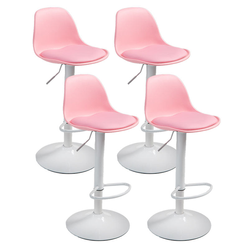 コンテンポラリーメタリーバースツールローバックフェイクレザークッションフットレストスツール