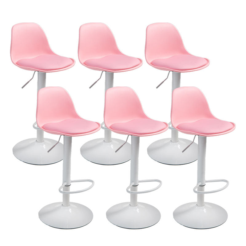 コンテンポラリーメタリーバースツールローバックフェイクレザークッションフットレストスツール