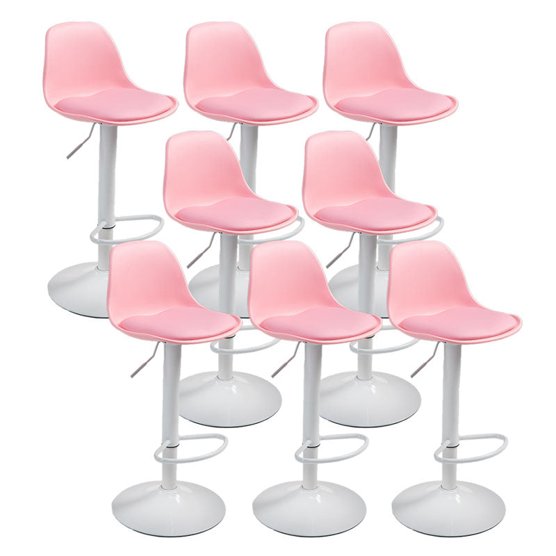 コンテンポラリーメタリーバースツールローバックフェイクレザークッションフットレストスツール