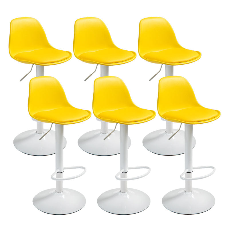 コンテンポラリーメタリーバースツールローバックフェイクレザークッションフットレストスツール