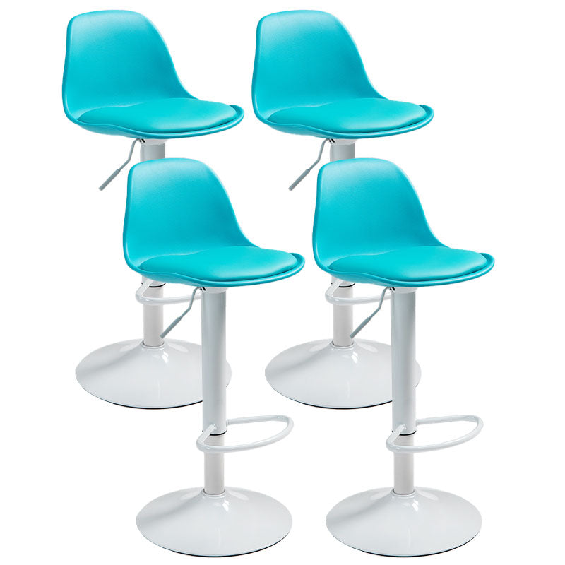 コンテンポラリーメタリーバースツールローバックフェイクレザークッションフットレストスツール