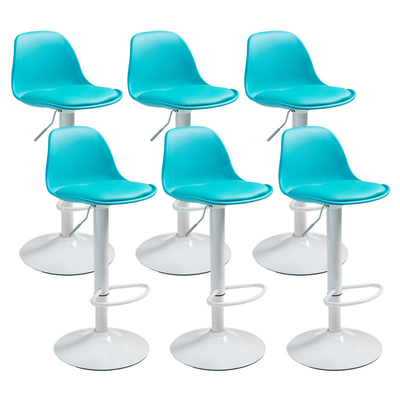 コンテンポラリーメタリーバースツールローバックフェイクレザークッションフットレストスツール