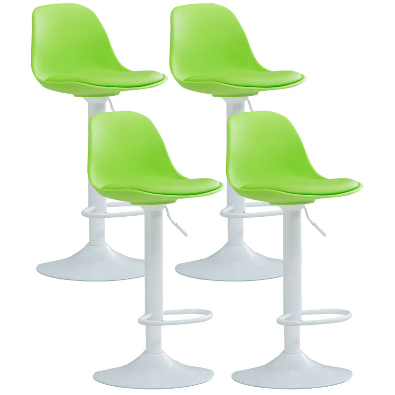 コンテンポラリーメタリーバースツールローバックフェイクレザークッションフットレストスツール