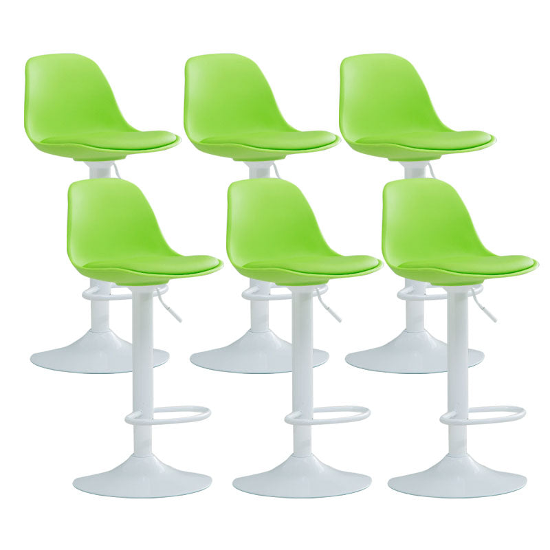 コンテンポラリーメタリーバースツールローバックフェイクレザークッションフットレストスツール