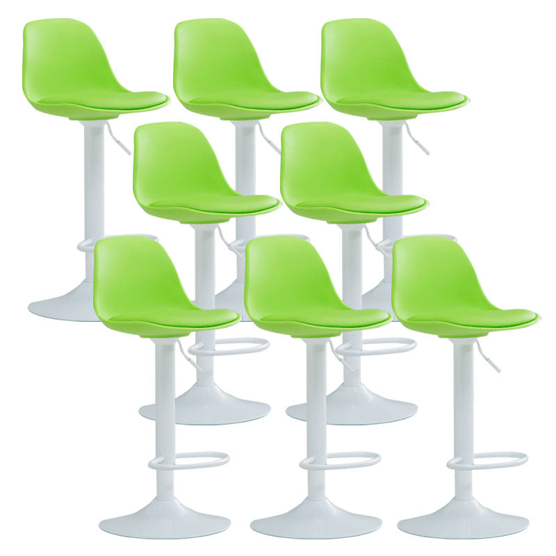 コンテンポラリーメタリーバースツールローバックフェイクレザークッションフットレストスツール