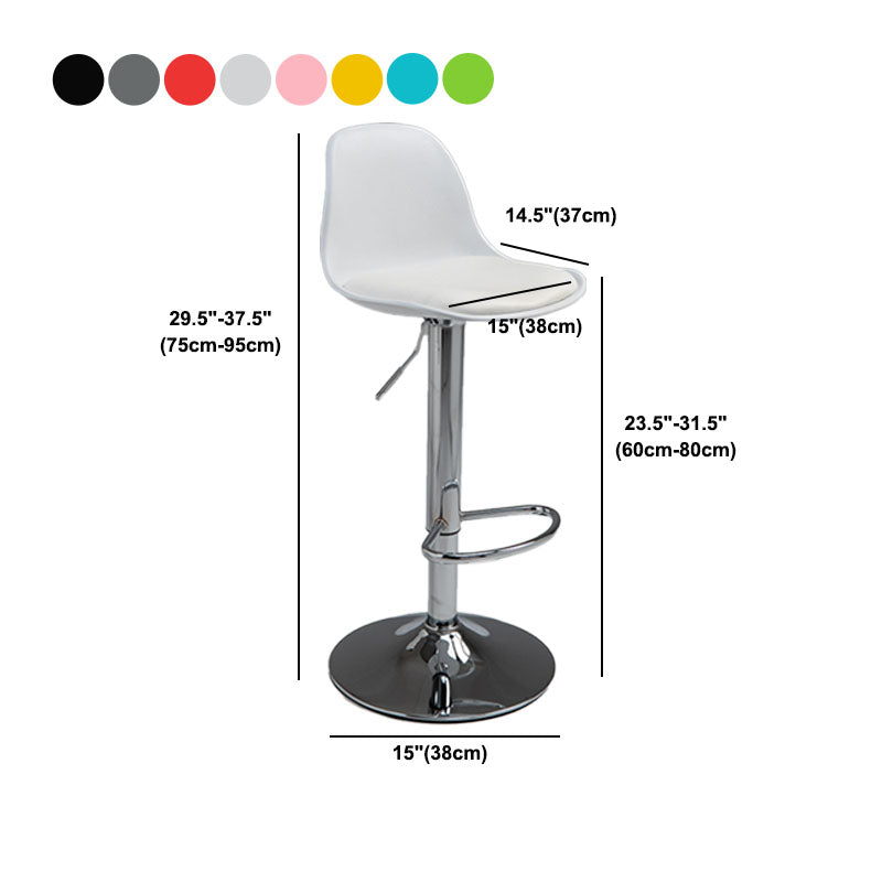 コンテンポラリーメタリーバースツールローバックフェイクレザークッションフットレストスツール