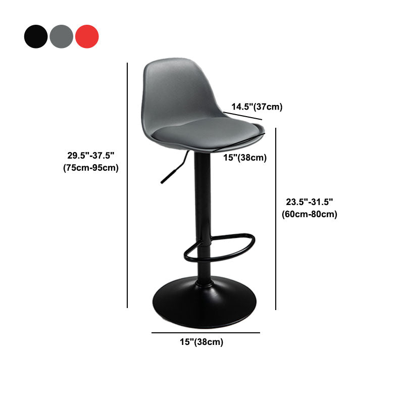 コンテンポラリーメタリーバースツールローバックフェイクレザークッションフットレストスツール