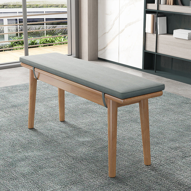 11.8 Inch Wide Modern Bench Solid Wood Seating Bench with Legs Wood-Grey Clearhalo 'Benches' 'Chairs & Seating' 'furn' 'furn_benches' 'Furniture' 'Living Room Furniture' 5969163