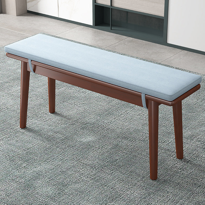 11.8 Inch Wide Modern Bench Solid Wood Seating Bench with Legs Walnut Blue Clearhalo 'Benches' 'Chairs & Seating' 'furn' 'furn_benches' 'Furniture' 'Living Room Furniture' 5969168