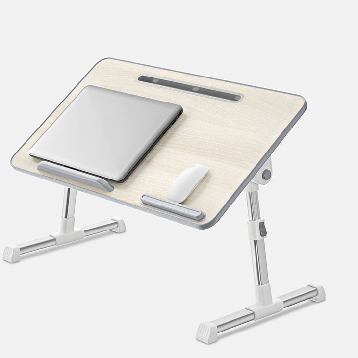 T-vorm schrijfde bureau eigentijds kunstmatig hout en metalen kantoor bureau vouwen verstelbaar