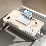 T-vorm schrijfde bureau eigentijds kunstmatig hout en metalen kantoor bureau vouwen verstelbaar