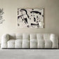 Modern 3/4-seater Tuxedo Arm Sofa Biscuit Back Sofa in Black/White