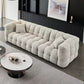 Modern 3/4-seater Tuxedo Arm Sofa Biscuit Back Sofa in Black/White