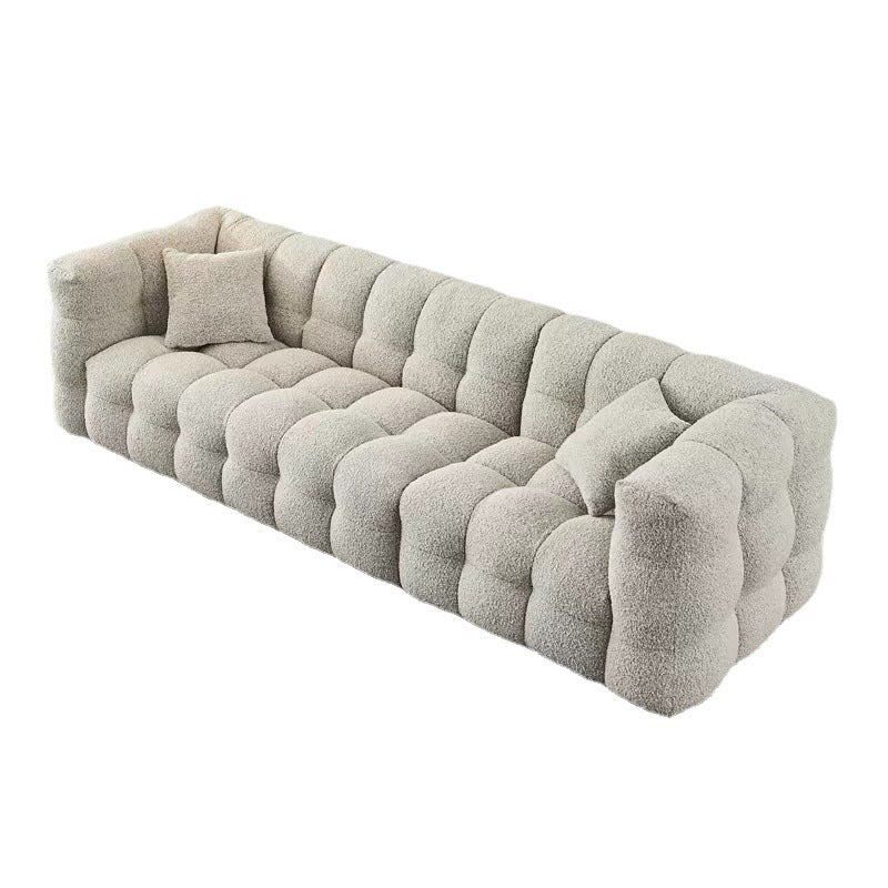 Modern 3/4-seater Tuxedo Arm Sofa Biscuit Back Sofa in Black/White
