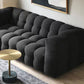 Modern 3/4-seater Tuxedo Arm Sofa Biscuit Back Sofa in Black/White