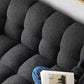 Modern 3/4-seater Tuxedo Arm Sofa Biscuit Back Sofa in Black/White