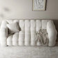 Modern 3/4-seater Tuxedo Arm Sofa Biscuit Back Sofa in Black/White