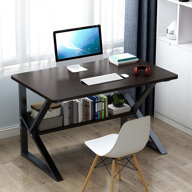 Metal and Wooden Writing Desk Industrial Rectangular Office Desk for Home Clearhalo 'furn' 'furn_office_desk' 'Furniture' 'Office Desks' 'Office Furniture' 'office_desk' 5969256