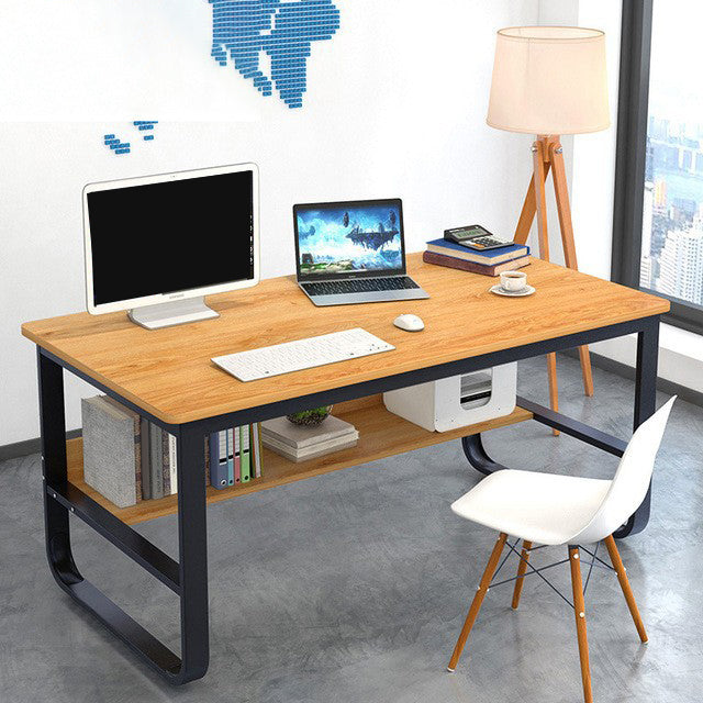 Metal and Wooden Writing Desk Industrial Rectangular Office Desk for Home Clearhalo 'furn' 'furn_office_desk' 'Furniture' 'Office Desks' 'Office Furniture' 'office_desk' 5969259