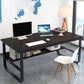 Metal and Wooden Writing Desk Industrial Rectangular Office Desk for Home 55.1"L x 27.6"W x 28.7"H Black Clearhalo 'furn' 'furn_office_desk' 'Furniture' 'Office Desks' 'Office Furniture' 'office_desk' 5969272