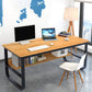 Metal and Wooden Writing Desk Industrial Rectangular Office Desk for Home 55"L x 24"W x 29"H Brown Clearhalo 'furn' 'furn_office_desk' 'Furniture' 'Office Desks' 'Office Furniture' 'office_desk' 5969274