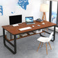 Metal and Wooden Writing Desk Industrial Rectangular Office Desk for Home Walnut Clearhalo 'furn' 'furn_office_desk' 'Furniture' 'Office Desks' 'Office Furniture' 'office_desk' 5969281