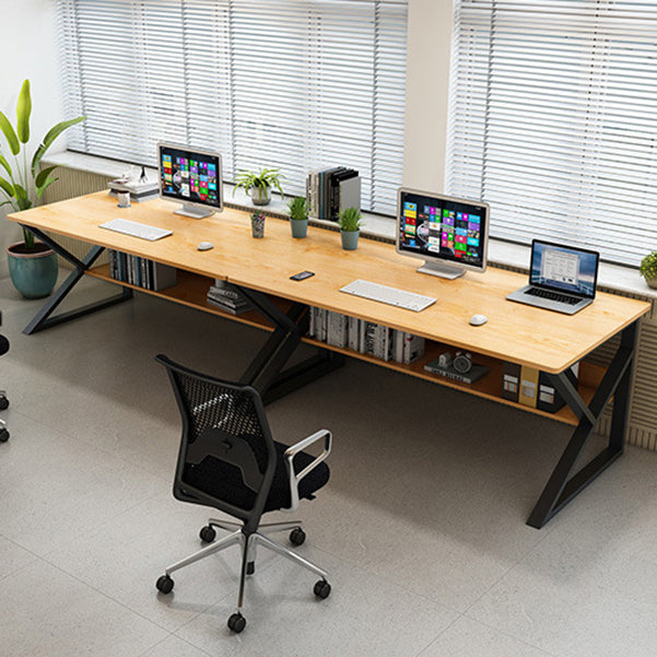 Metal and Wooden Writing Desk Industrial Rectangular Office Desk for Home Clearhalo 'furn' 'furn_office_desk' 'Furniture' 'Office Desks' 'Office Furniture' 'office_desk' 5969282