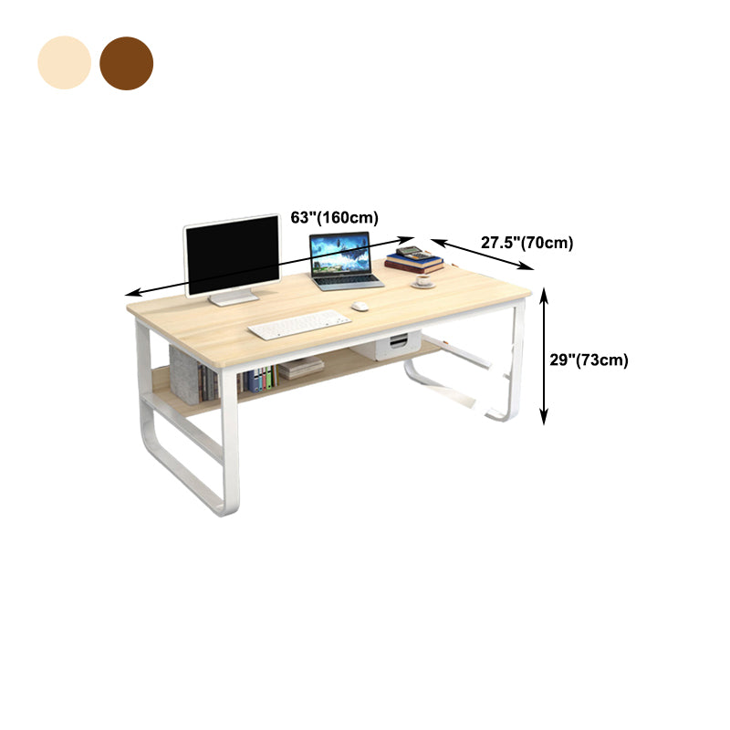 Metal and Wooden Writing Desk Industrial Rectangular Office Desk for Home Clearhalo 'furn' 'furn_office_desk' 'Furniture' 'Office Desks' 'Office Furniture' 'office_desk' 5969290