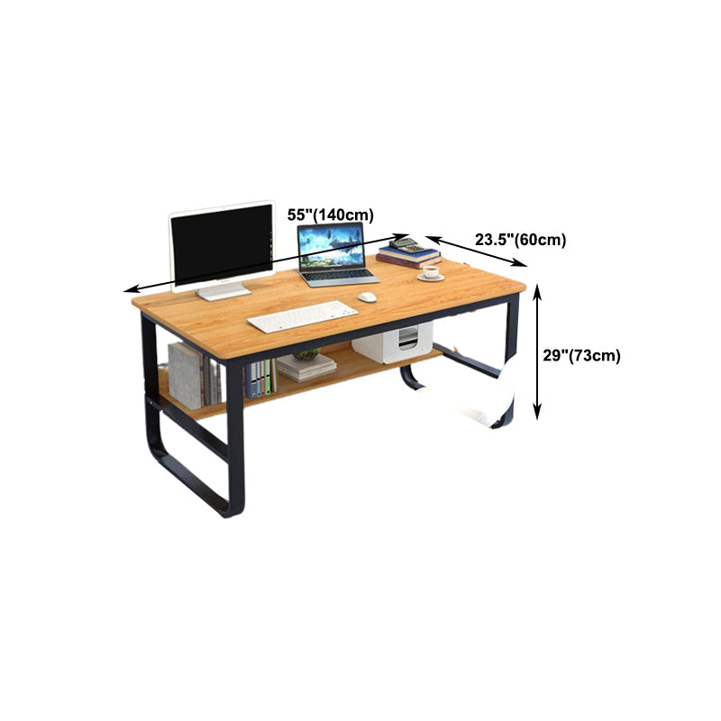 Metal and Wooden Writing Desk Industrial Rectangular Office Desk for Home Clearhalo 'furn' 'furn_office_desk' 'Furniture' 'Office Desks' 'Office Furniture' 'office_desk' 5969293