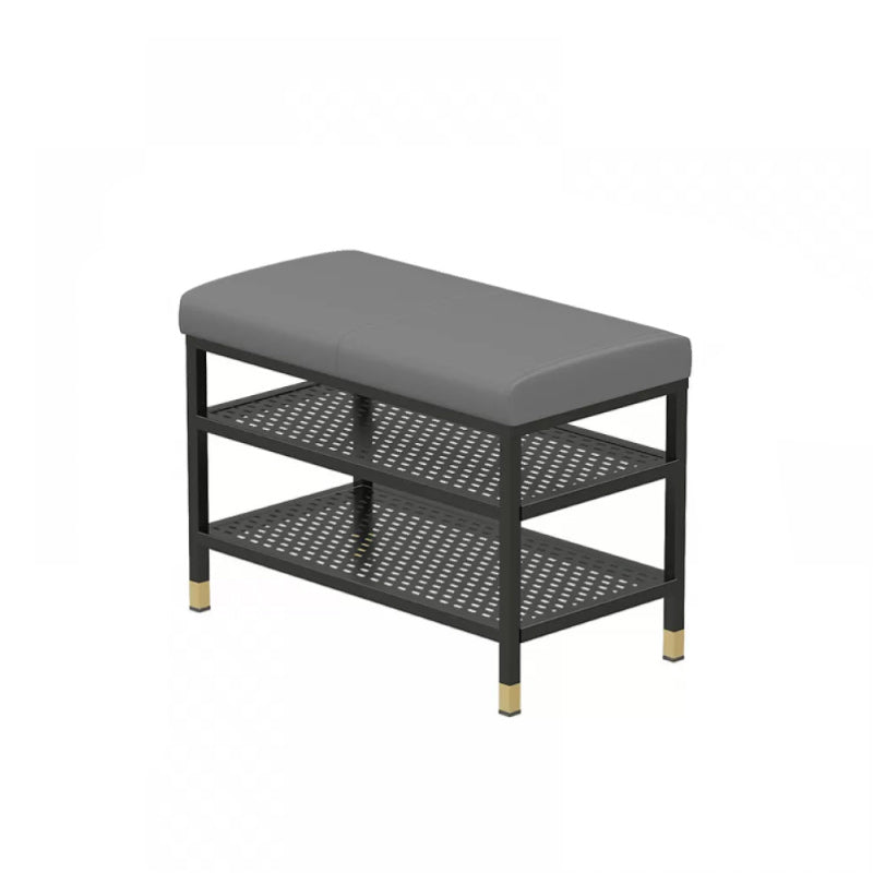 18.5" H Modern Metal Seating Bench Cushioned Entryway Bench with Legs 24"L x 13"W x 18.5"H Light Gray Clearhalo 'Benches' 'Chairs & Seating' 'furn' 'furn_benches' 'Furniture' 'Living Room Furniture' 5969335