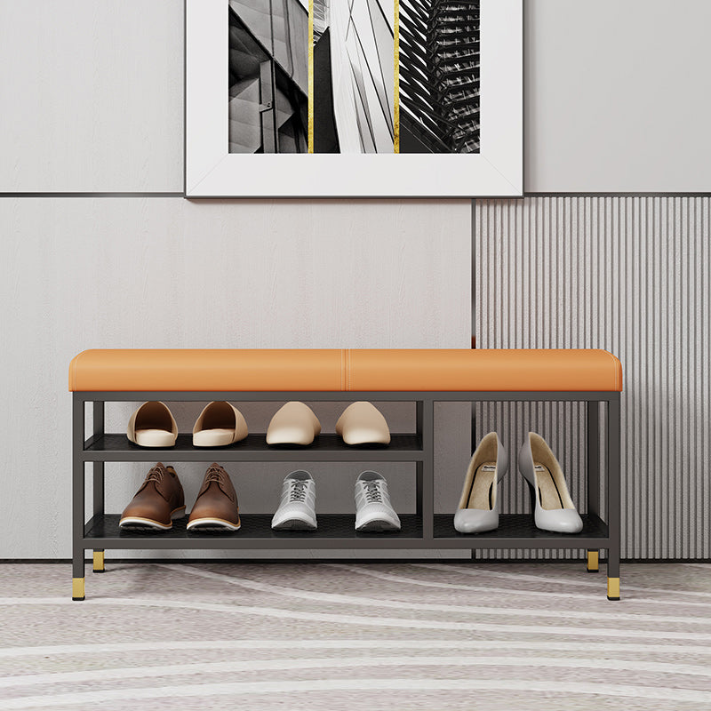 18.5" H Modern Metal Seating Bench Cushioned Entryway Bench with Legs Clearhalo 'Benches' 'Chairs & Seating' 'furn' 'furn_benches' 'Furniture' 'Living Room Furniture' 5969339