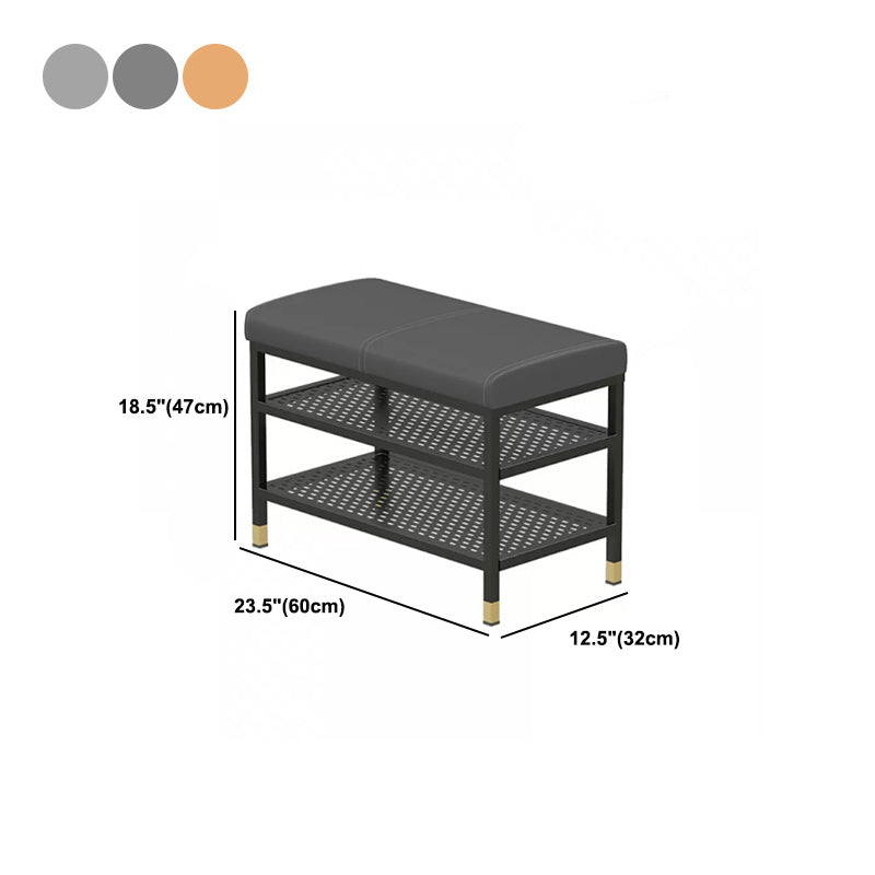18.5" H Modern Metal Seating Bench Cushioned Entryway Bench with Legs Clearhalo 'Benches' 'Chairs & Seating' 'furn' 'furn_benches' 'Furniture' 'Living Room Furniture' 5969351