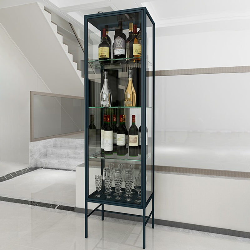 Modern Steel Curio Cabinet Standard 14" W 1 Door Cabinet for Dining Room Clearhalo 'Display & China Cabinets' 'display_china_cabinets' 'furn' 'furn_display_china_cabinets' 'Furniture' 'Kitchen & Dining Furniture' 5969473