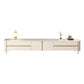 White Stone TV Stand Glam TV Media Stand with Legs for Living Room 87"L x 16"W x 18"H Clearhalo 'furn' 'furn_tv_stands_entertainment_centers' 'Furniture' 'Living Room Furniture' 'TV Stands & Entertainment Centers' 'TV Stands & Media Storage Furniture' 'tv_stands_entertainment_centers' 5969499