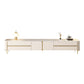 White Stone TV Stand Glam TV Media Stand with Legs for Living Room 94.5"L x 16"W x 18"H Clearhalo 'furn' 'furn_tv_stands_entertainment_centers' 'Furniture' 'Living Room Furniture' 'TV Stands & Entertainment Centers' 'TV Stands & Media Storage Furniture' 'tv_stands_entertainment_centers' 5969500