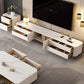 White Stone TV Stand Glam TV Media Stand with Legs for Living Room Clearhalo 'furn' 'furn_tv_stands_entertainment_centers' 'Furniture' 'Living Room Furniture' 'TV Stands & Entertainment Centers' 'TV Stands & Media Storage Furniture' 'tv_stands_entertainment_centers' 5969506