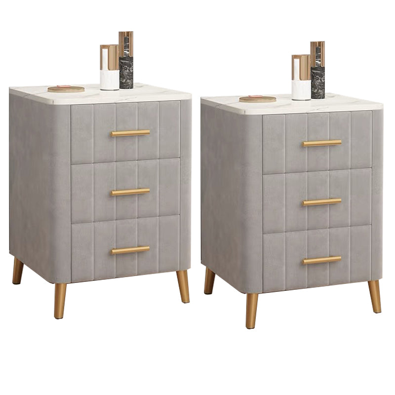 Slate Bedside Cabinet Modern Minimalist Bedside Table with Legs Grey 2 Piece Set Clearhalo 'Bedroom Furniture' 'furn' 'furn_night_stand' 'Furniture' 'night_stand' 'Nightstands' 5969513