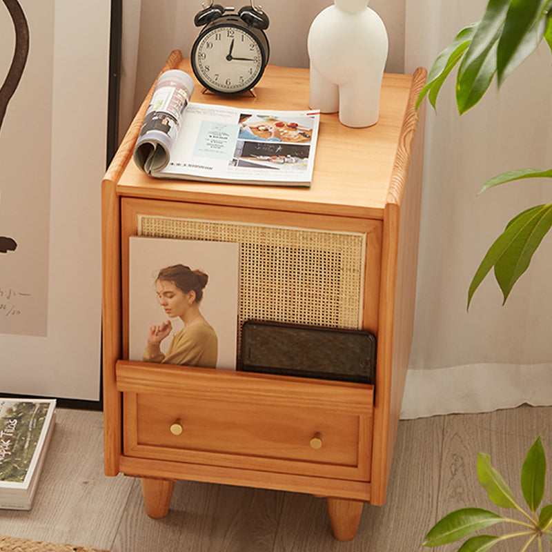 Modern Lower Shelf Nightstand Rattan Bedside Cabinet for Bedroom Clearhalo 'Bedroom Furniture' 'furn' 'furn_night_stand' 'Furniture' 'night_stand' 'Nightstands' 5969555